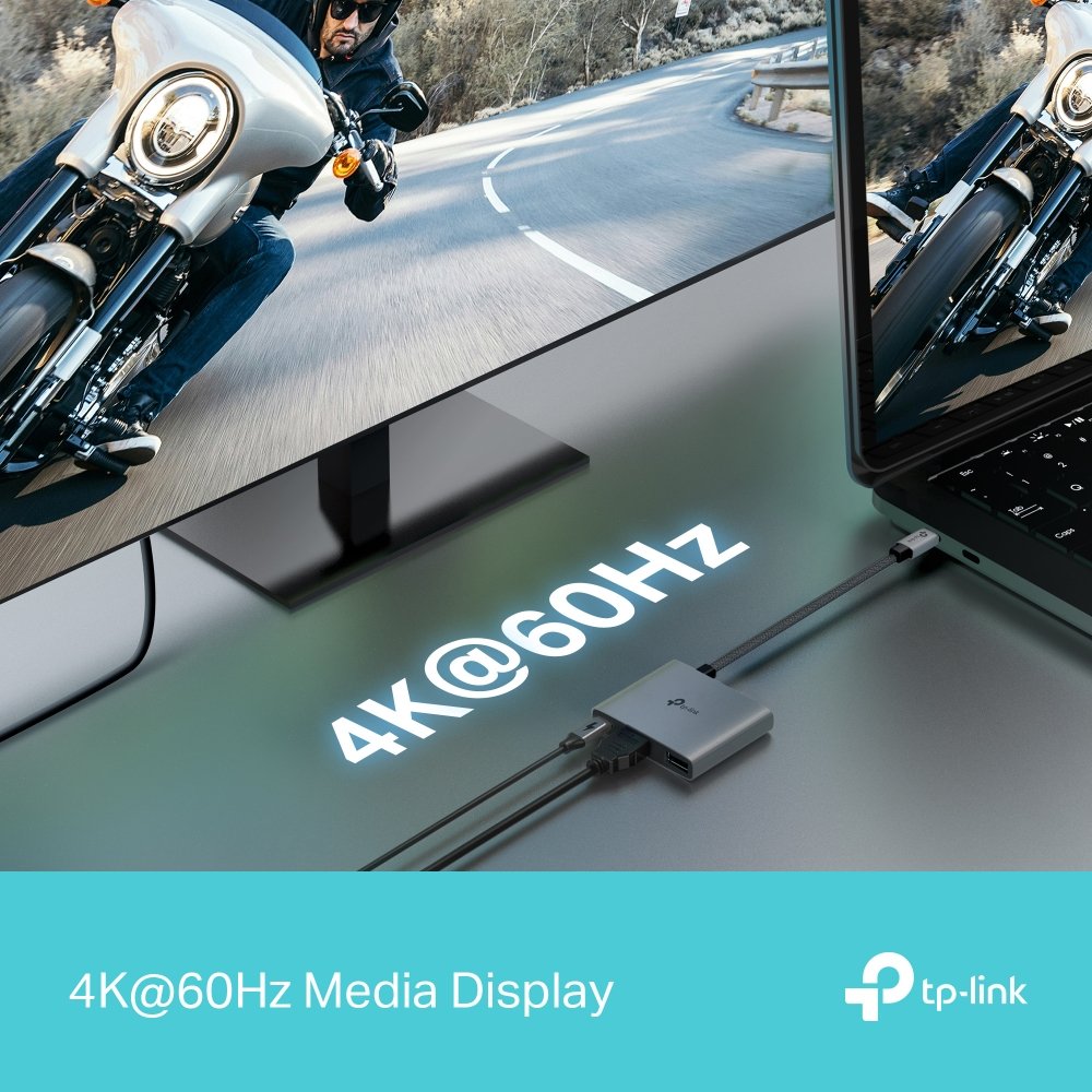 TP-Link UH3020C Dokovací stanice 1x USB-C na 3 porty s HDMI 4K při 60Hz, 100W PD, 1× USB-A