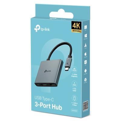 TP-Link UH3020C Dokovací stanice 1x USB-C na 3 porty s HDMI 4K při 60Hz, 100W PD, 1× USB-A
