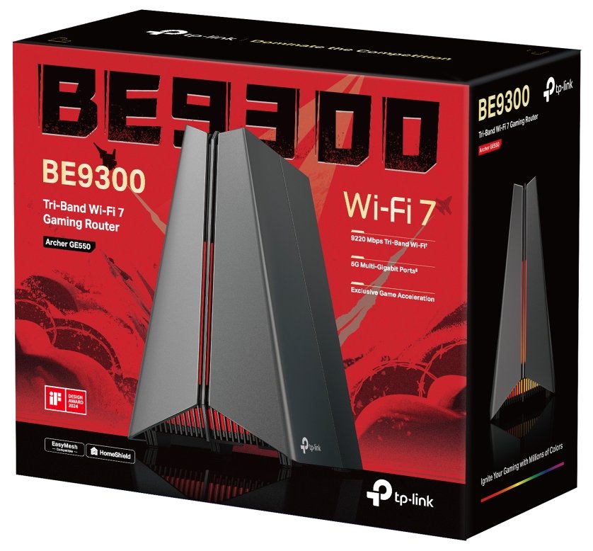 TP-Link Archer GE550 BE9600 WiFi 7 Herní router, 2x 5Gbit WAN/LAN, 3x 2,5GLAN, USB 3.0, EasyMesh