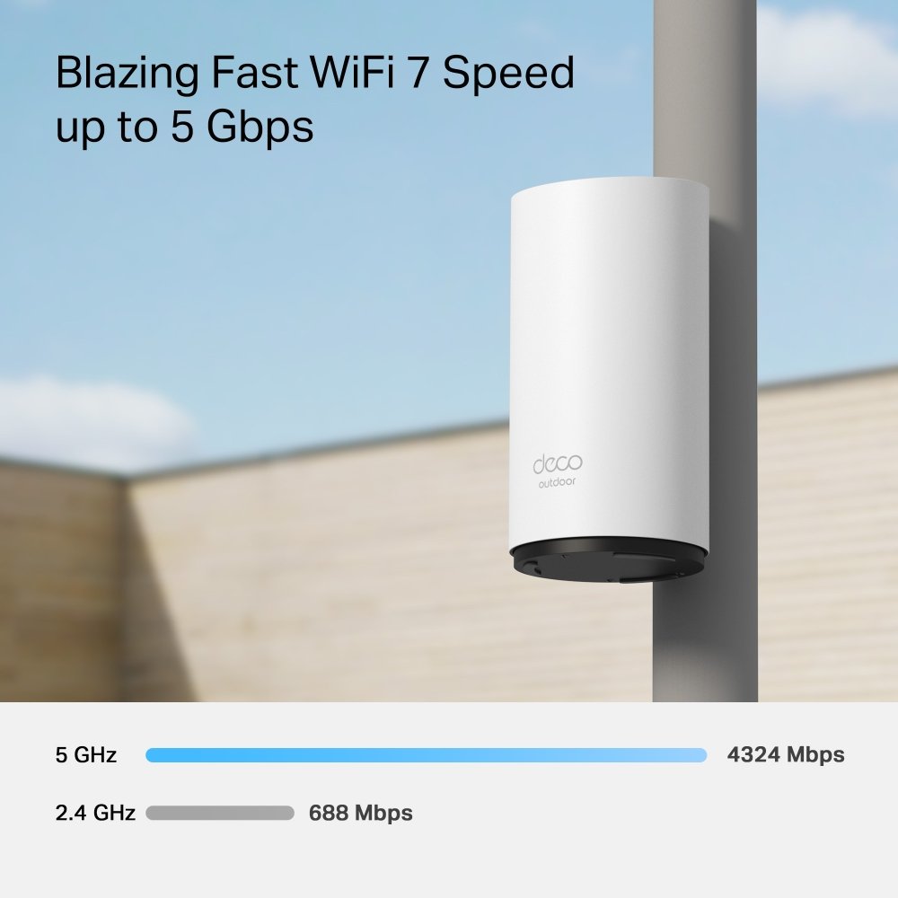 TP-Link Deco BE25 venkovní Mesh systém BE3600, WiFi 7, 688MBps na 2,4GHz, 2882 Mbps na 5GHz, 2x 2,5GLAN, 1ks v balení