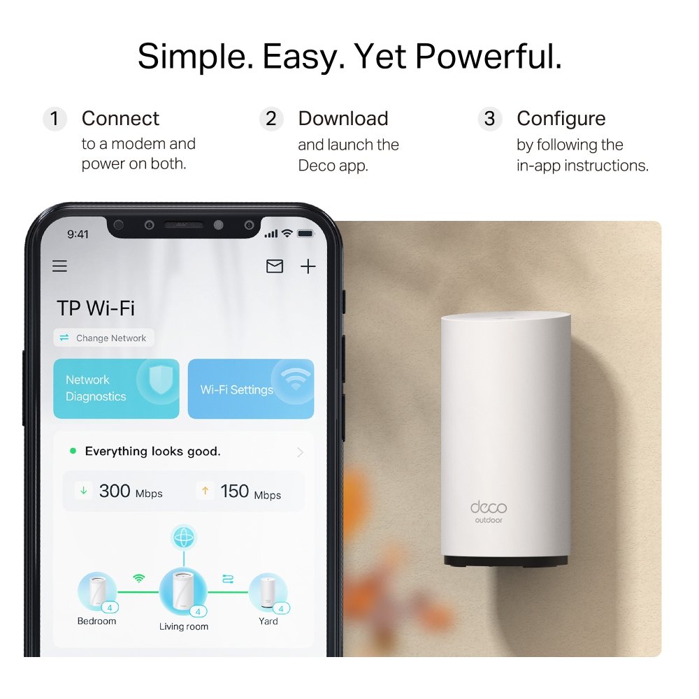 TP-Link Deco BE25 venkovní Mesh systém BE3600, WiFi 7, 688MBps na 2,4GHz, 2882 Mbps na 5GHz, 2x 2,5GLAN, 1ks v balení
