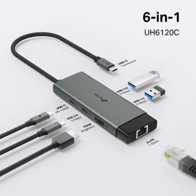 TP-Link UH6120C USB-C Hub na 1x USB-C, 1x HDMI 4K při 60Hz, 1x USB-C 100W PD, 2× USB-A, 1x GLAN