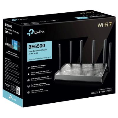 TP-Link Archer BE400 BE6500 WiFi 7 router, 2x 2,5GWAN/LAN, 3x GLAN, USB 3.0, EasyMesh