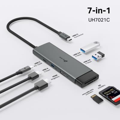TP-Link UH7021C USB-C Hub na 1x HDMI 4K při 60Hz, 1x USB-C 100W PD, 3× USB-A, SD