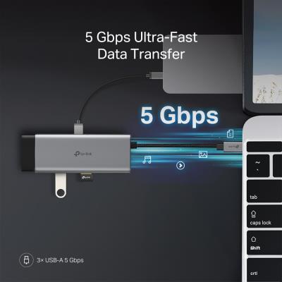 TP-Link UH7021C USB-C Hub na 1x HDMI 4K při 60Hz, 1x USB-C 100W PD, 3× USB-A, SD