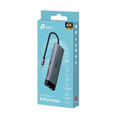 TP-Link UH9120C USB-C Hub na 1x USB-C, 1x HDMI 4K při 60Hz, 1x USB-C 100W PD, 3× USB-A, 1x GLAN, 1x SD
