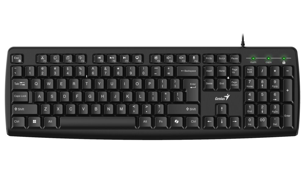 GENIUS KB-123 / Drátová s předložkou/ Copilot/ USB/ černá/ CZ+SK layout