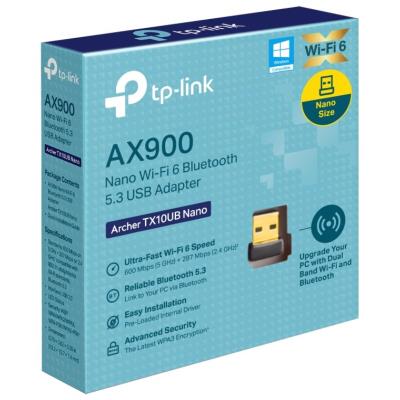 TP-Link Archer TX10UB Nano  AX900 Wi-Fi 6 USB Adaptér, 287 Mbps na 2.4GHz, 600Mbps na 5GHz,  BT 5.3, USB2.0