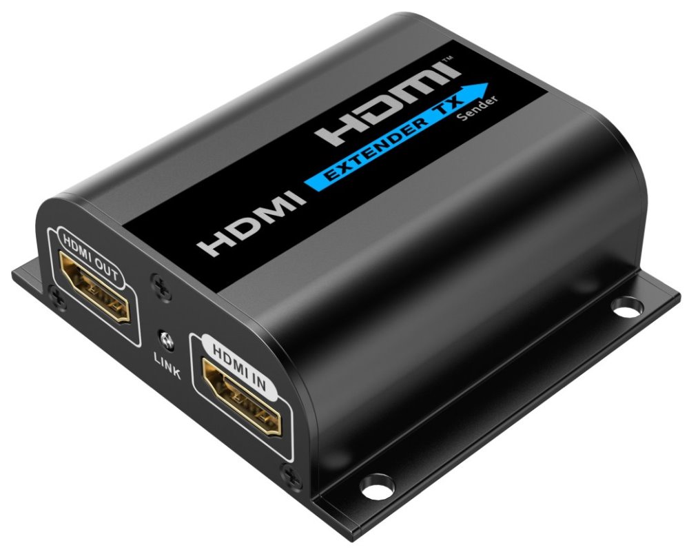 PremiumCord 4K@30Hz HDMI extender na 60m přes jeden kabel Cat6/6a/7, lokální HDMI výstup