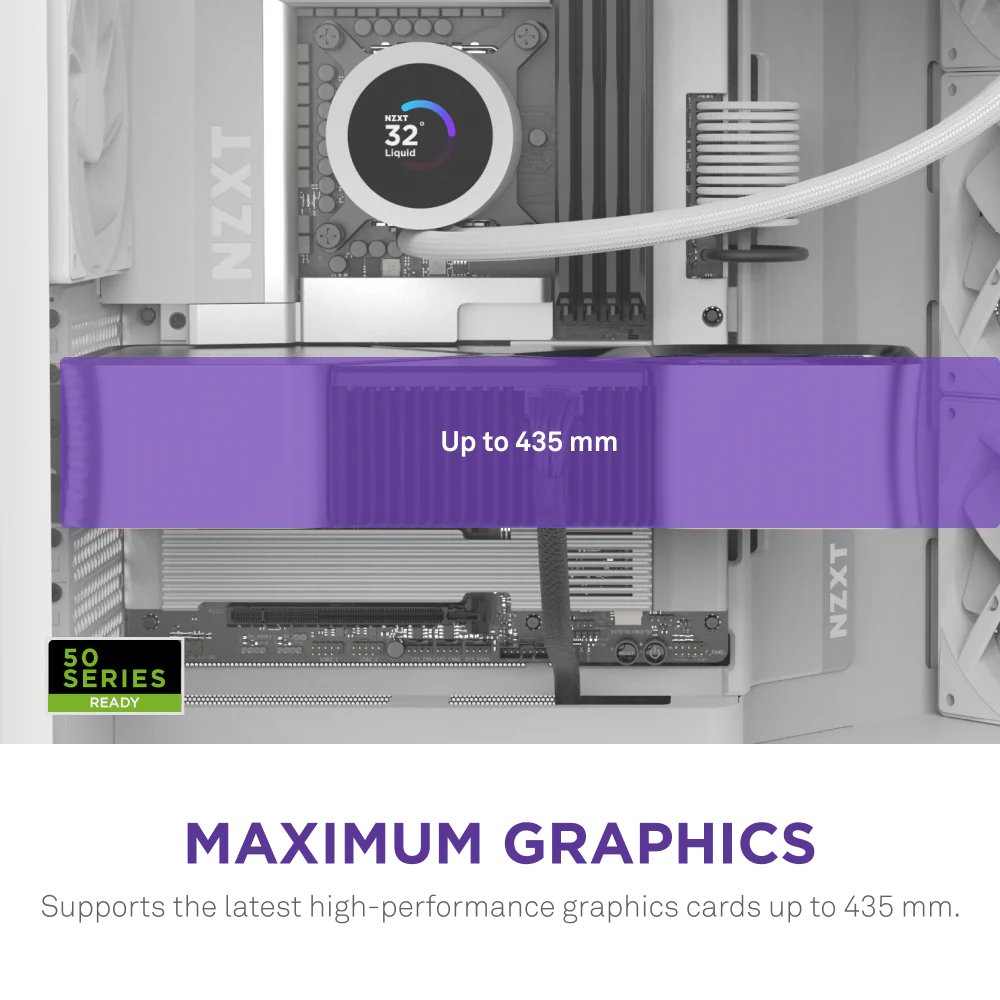 NZXT skříň H9 Flow dvoukomorová ATX / 3x140mm fan / 1x120mm / perforovaný top / proskl. bočnice, front / bílá