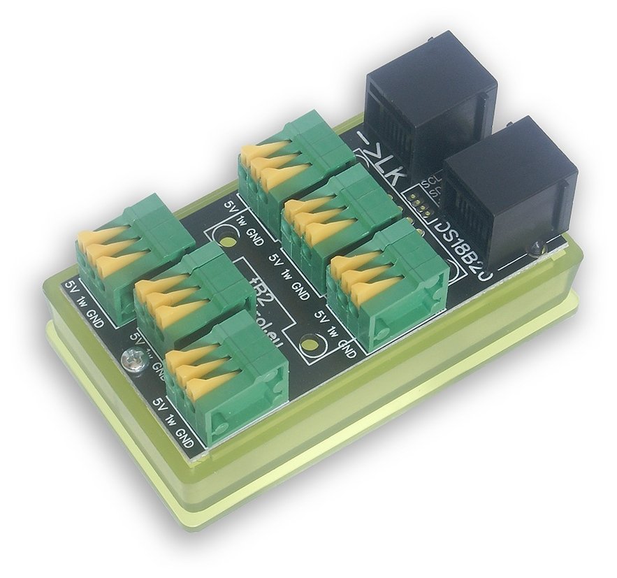 TINYCONTROL Splitter tB2, rozšíření 1-Wire - 1× RJ12 a 6× terminál
