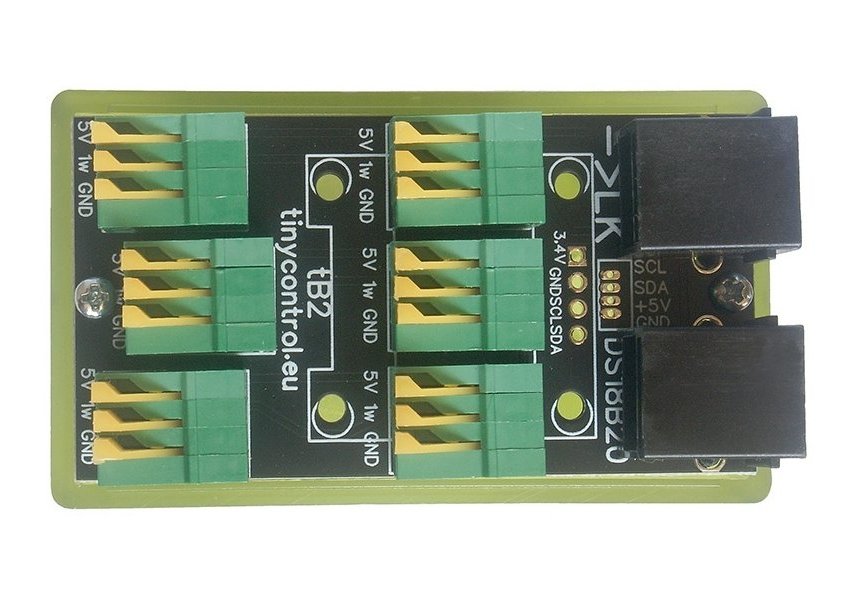 TINYCONTROL Splitter tB2, rozšíření 1-Wire - 1× RJ12 a 6× terminál