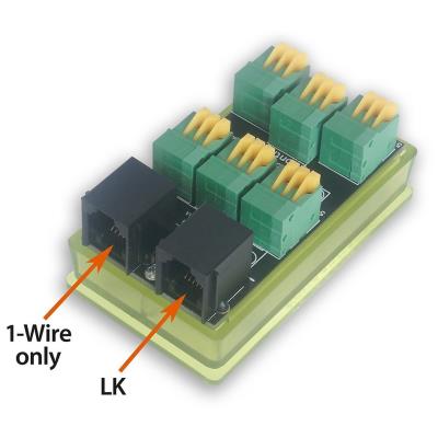 TINYCONTROL Splitter tB2, rozšíření 1-Wire - 1× RJ12 a 6× terminál