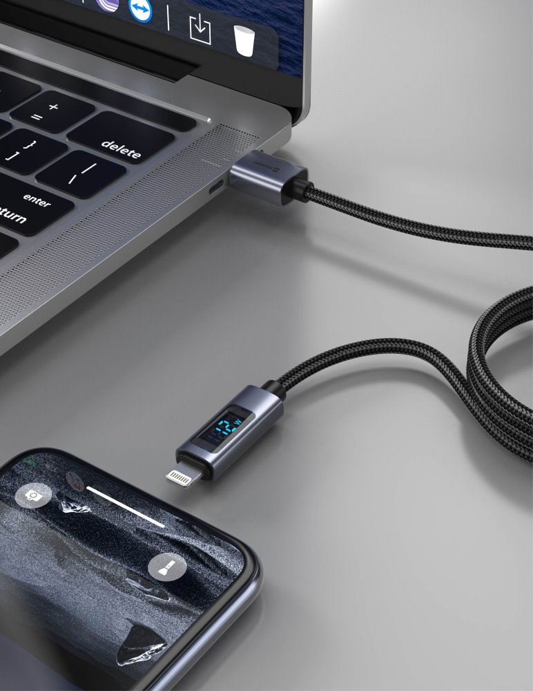 Swissten LCD kabel USB-A / lightning 1m