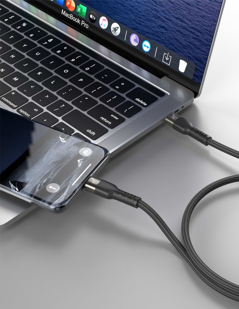 Swissten datový video kabel USB 4.0, USB-C, 240w, 8k@60hz, 40 gb/s, TB3 & TB4, 1,5 m černý