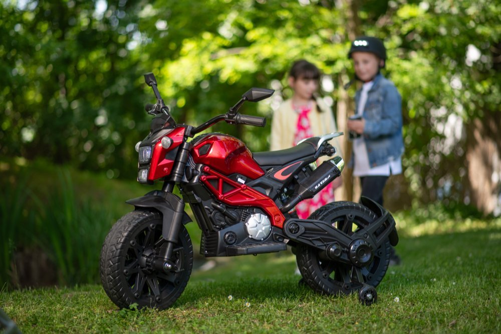 BLUETOUCH elektrická dětská motorka/ rychlost 5 km/h/ provozní doba 35 min/ černo-červená