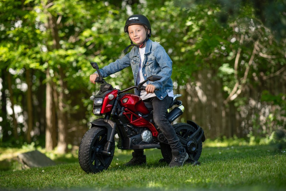 BLUETOUCH elektrická dětská motorka/ rychlost 5 km/h/ provozní doba 35 min/ černo-červená