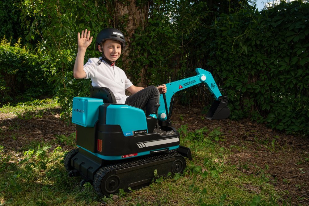 BLUETOUCH elektrický dětský bagr/ rychlost 5 km/h/ provozní doba 45 min/ modrý