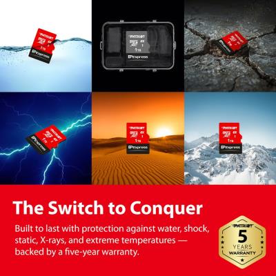 PATRIOT EP Express MicroSD Card 256GB / UHS-I / U3 / CL10 / R:800 / W:600MB/s / Vhodné pro Nintendo Switch 2