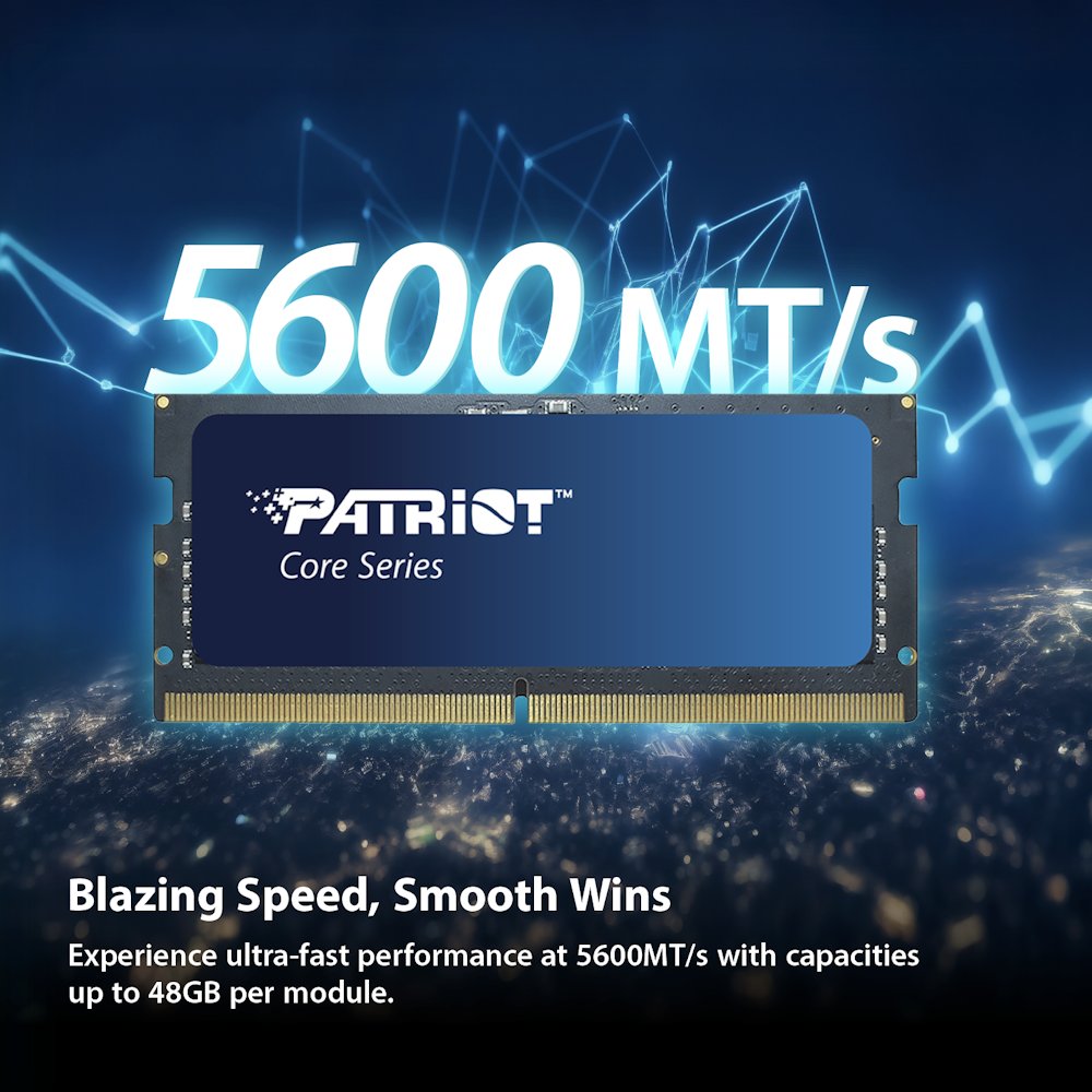PATRIOT Core Series 8GB DDR5 5600MT/s / SO-DIMM / CL46 / 1,1V