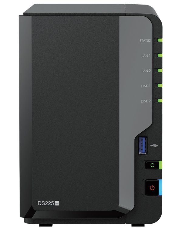 Synology DS225+   2x SATA, 2GB RAM, 2x USB 3.2, LAN 1x 2.5GB + 1x 1Gb