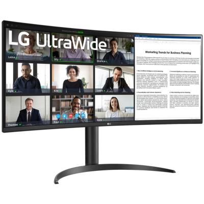 LG monitor 34WR55QK-B VA 34" UWQHD zakřivený/ 3440×1440/ 21:9/ 100Hz/ DP/ HDMI/ USB/ výškově nastavitelný