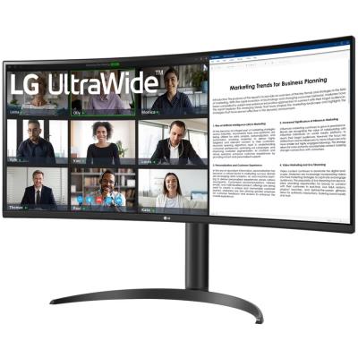 LG monitor 34WR55QK-B VA 34" UWQHD zakřivený/ 3440×1440/ 21:9/ 100Hz/ DP/ HDMI/ USB/ výškově nastavitelný