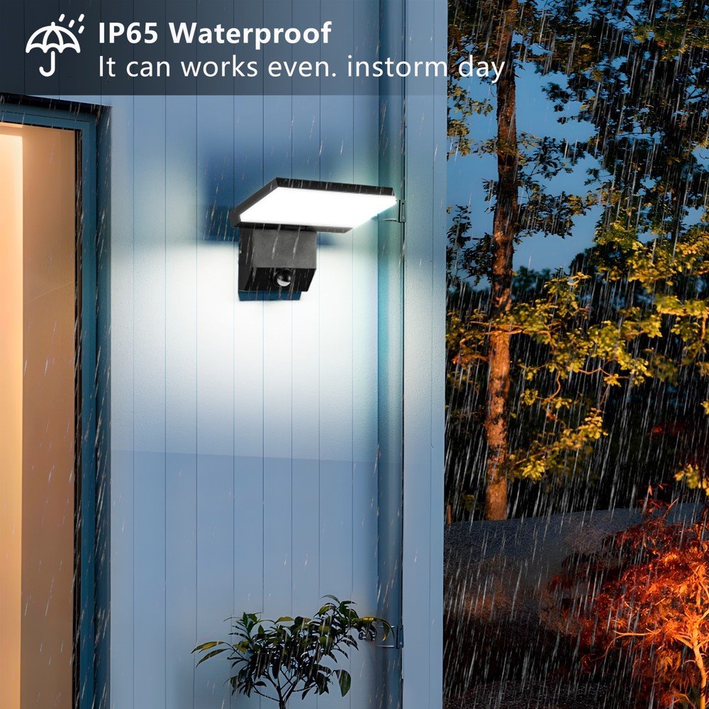 IMMAX MODERN venkovní LED osvětlení nástěnné s PIR čidlem, 18W, 1278lm, IP65, černé