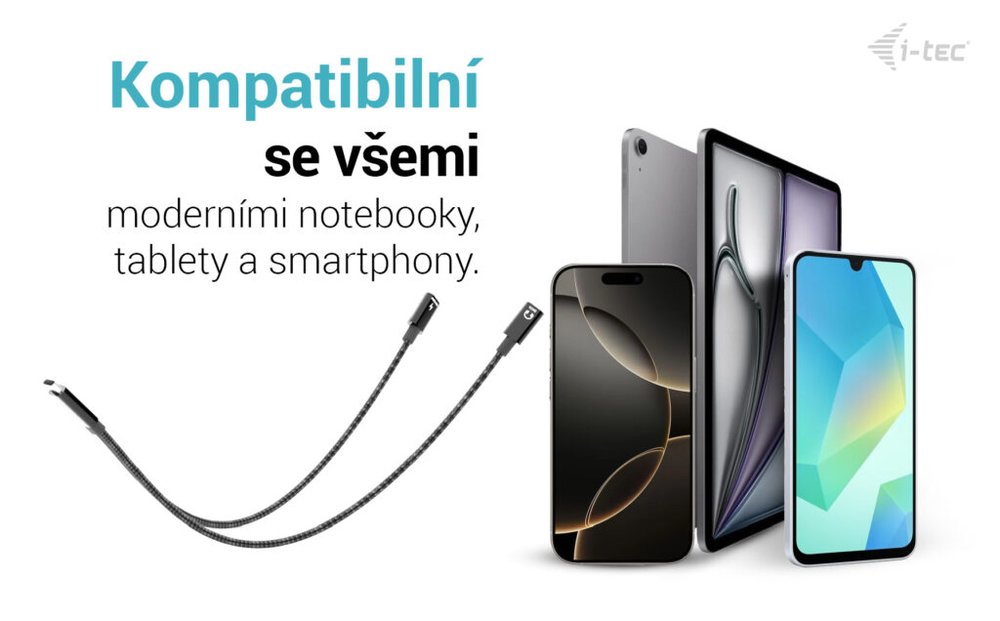 i-tec přípojný kabel USB-C Splitter Audio/Data, Power Delivery 100W