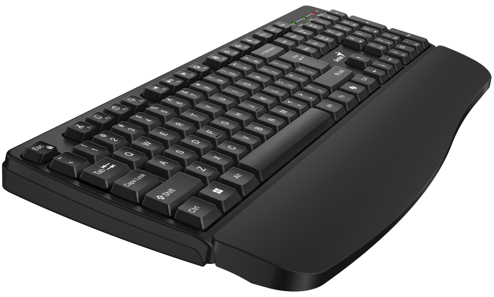 GENIUS KB-7123/ bezdrátová 2,4GHz/ ergo předložka/ Copilot/ mini receiver/ USB/ černá/ CZ+SK layout