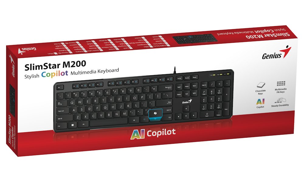 GENIUS Slimstar M200/ Drátová/ Copilot/ USB/ černá/ CZ+SK layout