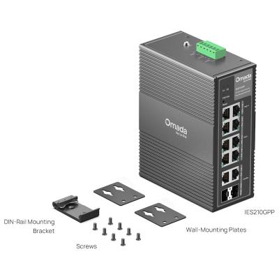 TP-Link IES210GPP - 10-portový Omada Industry PoE Switch, 2x GLAN PoE++, 6x GLAN PoE+, 2x GLAN, 2x Combo Gigabit SFP