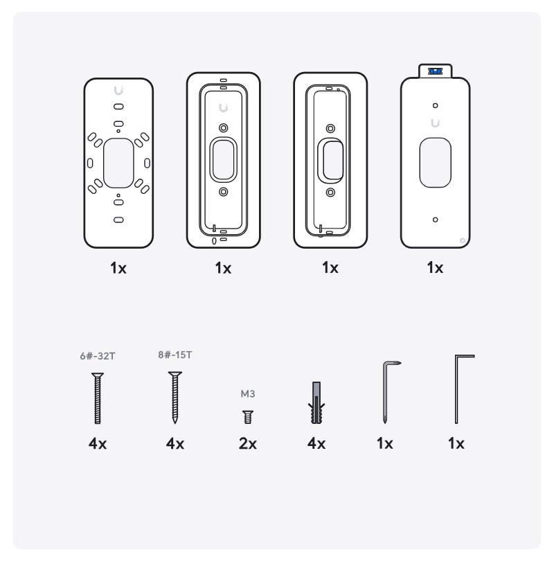 Ubiquiti G4 Doorbell Pro PoE Gang Box Mount White - Držák na zeď pro G4 Doorbell Professional PoE, bílý