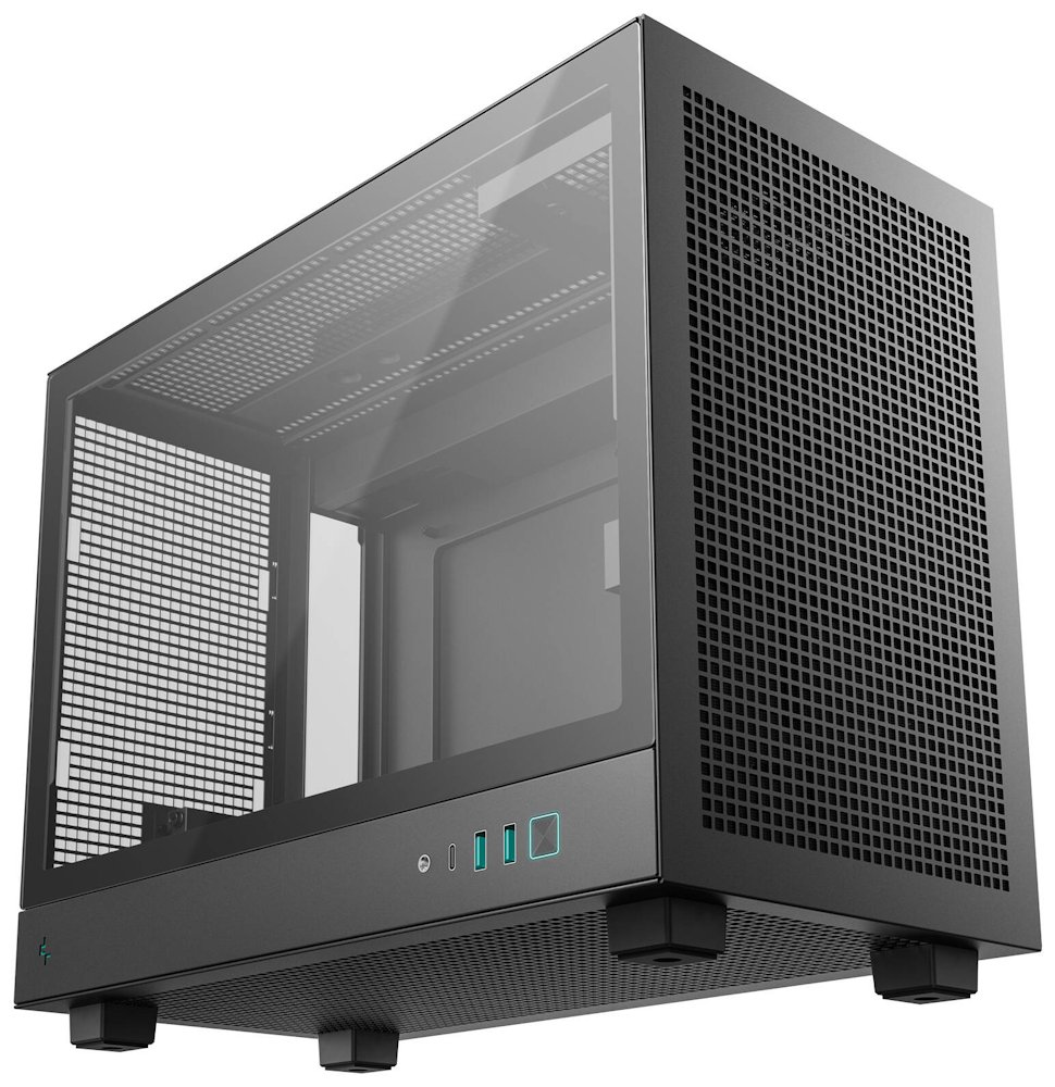 DEEPCOOL skříň CH160 Plus / micro-ATX / USB 3.0 / USB-C / prosklená bočnice / držadlo / černá