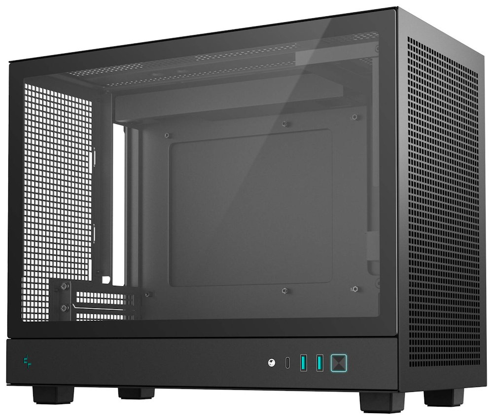 DEEPCOOL skříň CH160 Plus / micro-ATX / USB 3.0 / USB-C / prosklená bočnice / držadlo / černá