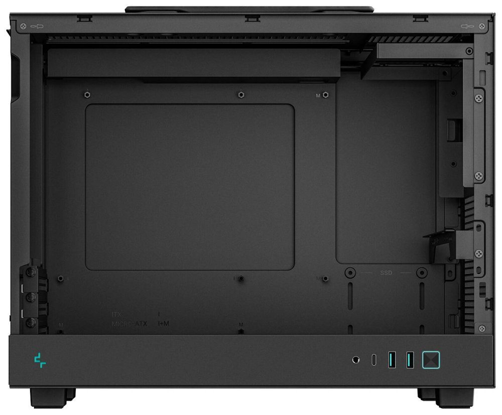 DEEPCOOL skříň CH160 Plus / micro-ATX / USB 3.0 / USB-C / prosklená bočnice / držadlo / černá
