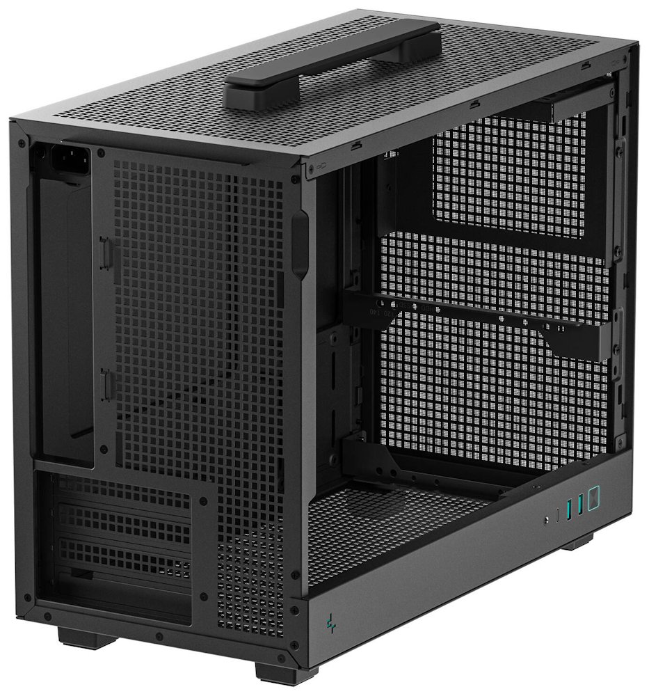 DEEPCOOL skříň CH160 Plus / micro-ATX / USB 3.0 / USB-C / prosklená bočnice / držadlo / černá