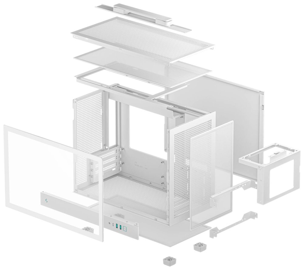 DEEPCOOL skříň CH160 Plus / micro-ATX / USB 3.0 / USB-C / prosklená bočnice / držadlo / bílá