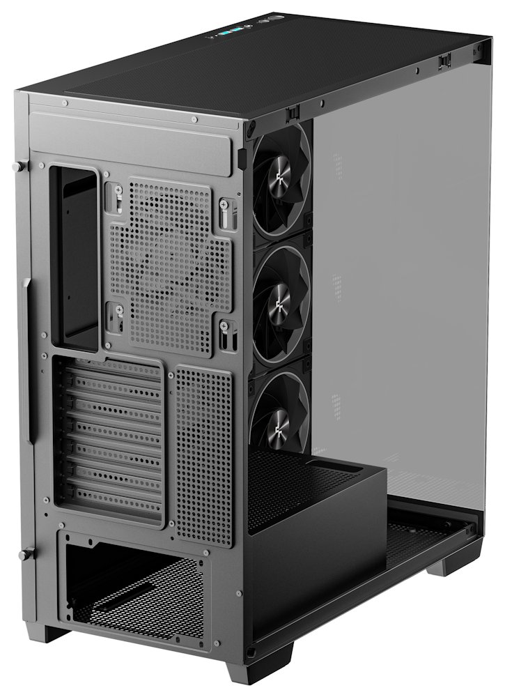 DEEPCOOL skříň CG580 4F V2 / ATX / 4x120mm ARGB fans / 2xUSB 3.0 / panoramatická / tvrzené sklo / černá