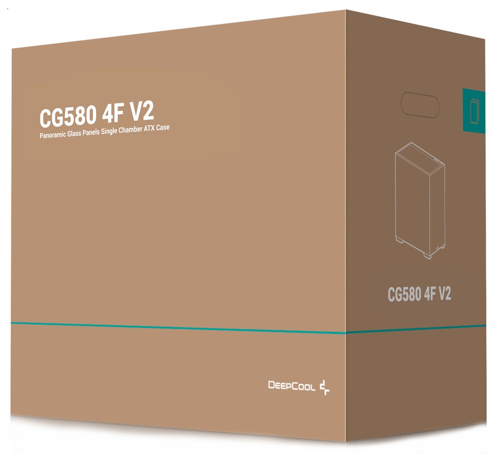 DEEPCOOL skříň CG580 4F V2 / ATX / 4x120mm ARGB fans / 2xUSB 3.0 / panoramatická / tvrzené sklo / černá