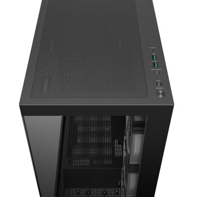 DEEPCOOL skříň CG580 4F V2 / ATX / 4x120mm ARGB fans / 2xUSB 3.0 / panoramatická / tvrzené sklo / černá