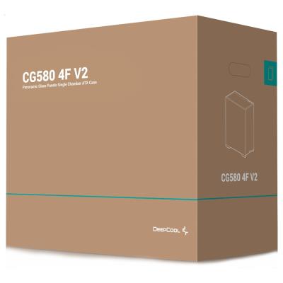 DEEPCOOL skříň CG580 4F V2 / ATX / 4x120mm ARGB fans / 2xUSB 3.0 / panoramatická / tvrzené sklo / černá