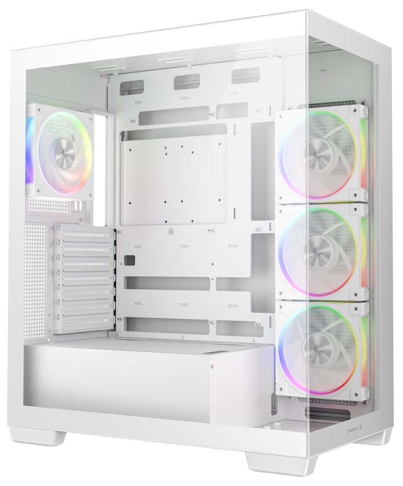 DEEPCOOL skříň CG580 4F V2 / ATX / 4x120mm ARGB fans / 2xUSB 3.0 / panoramatická / tvrzené sklo / bílá