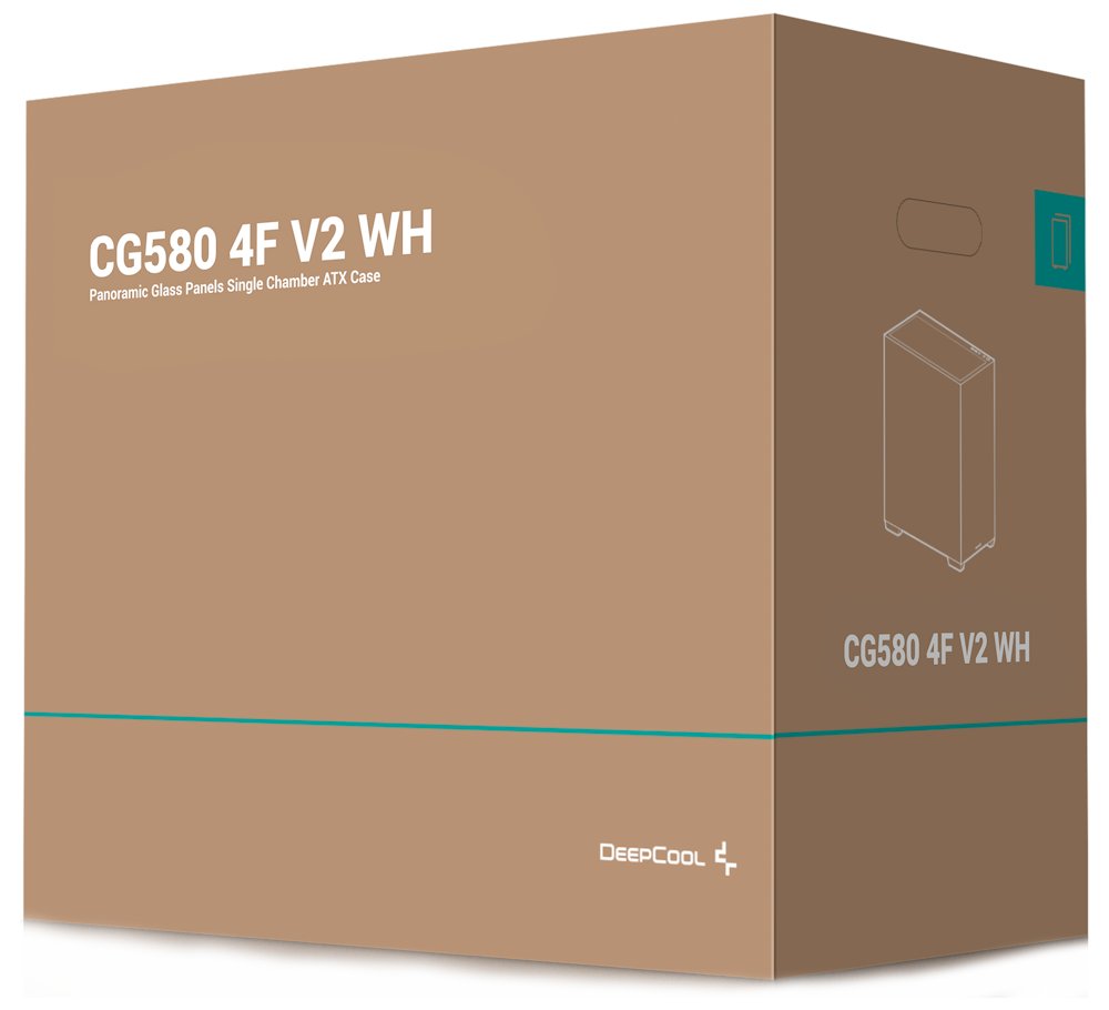 DEEPCOOL skříň CG580 4F V2 / ATX / 4x120mm ARGB fans / 2xUSB 3.0 / panoramatická / tvrzené sklo / bílá