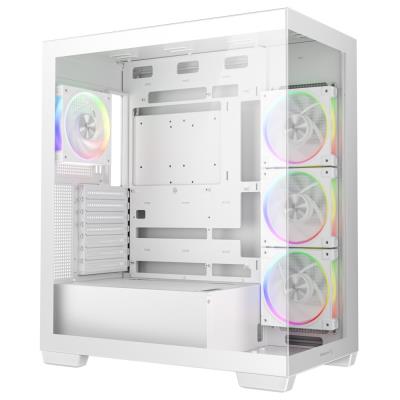 DEEPCOOL skříň CG580 4F V2 / ATX / 4x120mm ARGB fans / 2xUSB 3.0 / panoramatická / tvrzené sklo / bílá