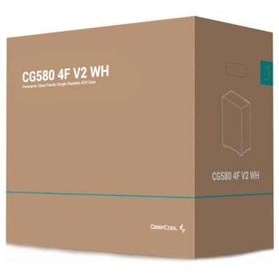 DEEPCOOL skříň CG580 4F V2 / ATX / 4x120mm ARGB fans / 2xUSB 3.0 / panoramatická / tvrzené sklo / bílá