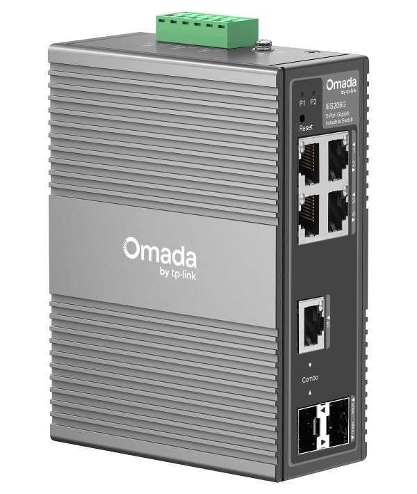 TP-Link IES206G - 6-portový Omada Industry Switch, 4x GLAN, 1x SFP, 1x Combo Gigabit SFP