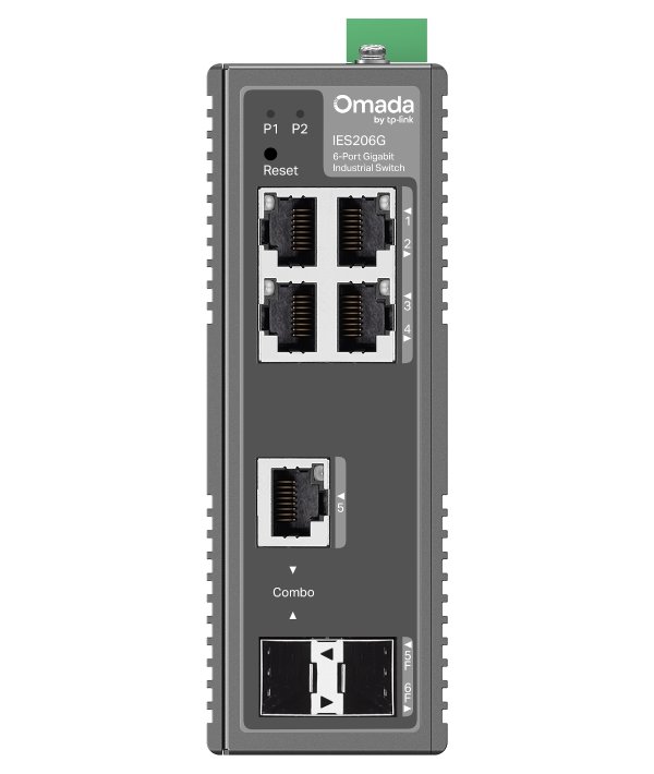 TP-Link IES206G - 6-portový Omada Industry Switch, 4x GLAN, 1x SFP, 1x Combo Gigabit SFP