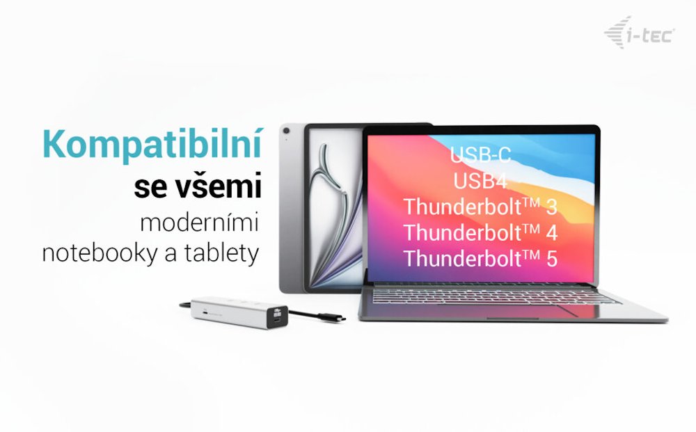 i-tec USB-C Charging Metal HUB 5port with USB-C video 8K, Power Delivery 85W