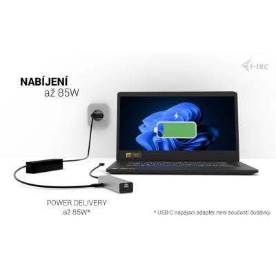 i-tec USB-C Charging Metal HUB 5port with USB-C video 8K, Power Delivery 85W